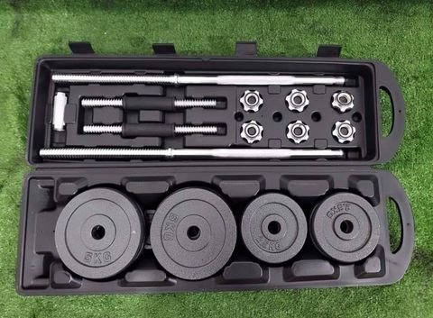 KIT MULTIFUNCIONAL DE HIERRO DE 110 LIBRAS -  - PESAS